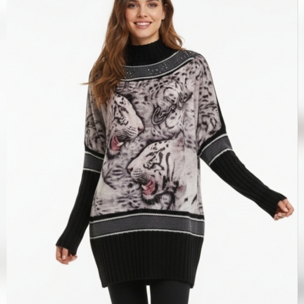 Cose Cosi Animal Print Sweater Dress - Picture 10 of 11